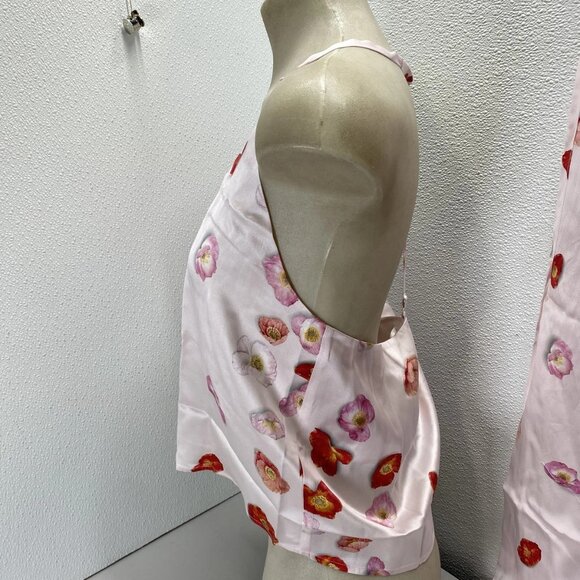 NEW LUNYA Women’s Washable Silk Cami Pant Lounge Set – California Poppy – Size M - Picture 8 of 13